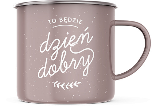 Kubek emaliowany - Dzień Dobry Kubek emaliowany - Dzień Dobry