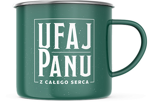 Kubek emaliowany - Ufaj Panu Kubek emaliowany - Ufaj Panu