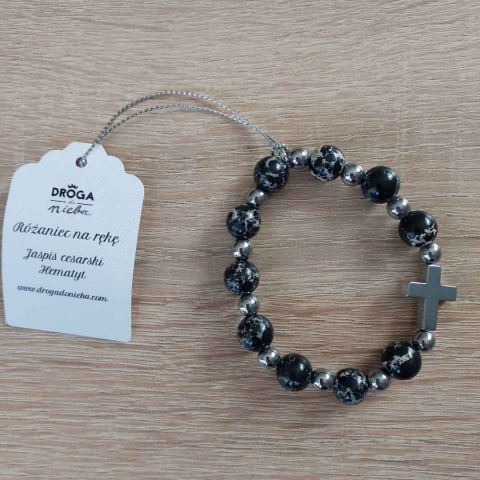 Różaniec na rekę - jaspis cesarski Różaniec na rekę - jaspis cesarski