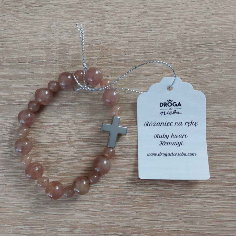 Różaniec na rękę ruby kwarc Różaniec na rękę ruby kwarc