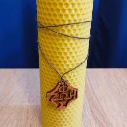 Świeca z węzy pszczelej duża 26 cm x 5,5 cm z zawieszką FOS-ZOE