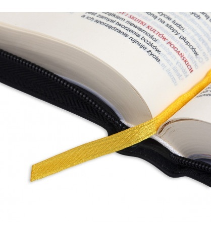Biblia "z rybką" - oprawa czarna, z suwakiem, z kolorową wkładką - dla mężczyzn Biblia "z rybką" - oprawa czarna, z suwakiem, z kolorową wkładką - dla mężczyzn