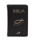 Biblia "z rybką" - oprawa czarna, z suwakiem, z kolorową wkładką - dla mężczyzn